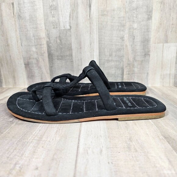 Free People Hadden Sandals Womans Size 7 Black Suede Slip On - Picture 5 of 8